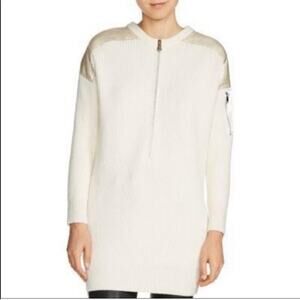 Maje x Schott Mustang Wool Blend Sweater Dress Ecru